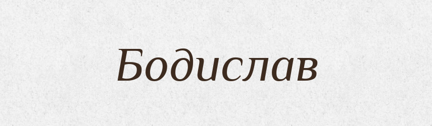 Бодислав — Рідні імена. Слов'янський іменослов