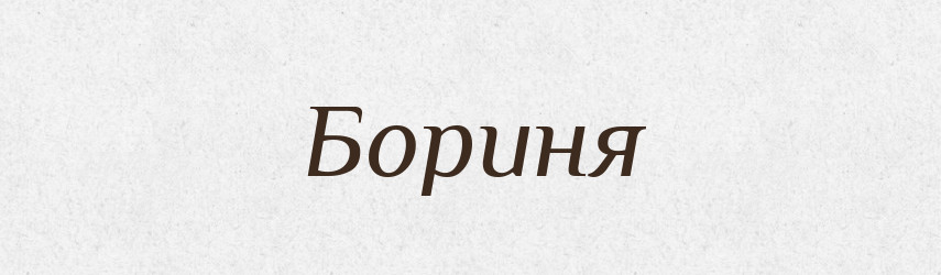 Бориня — Рідні імена. Слов'янський іменослов