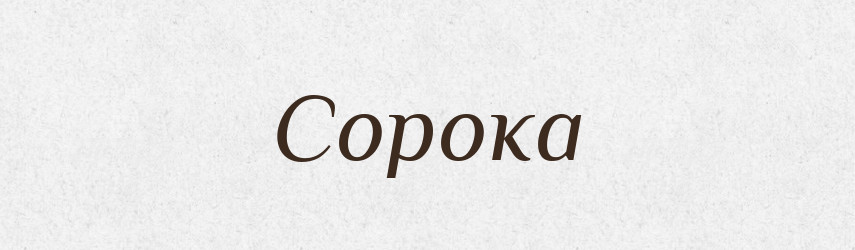 Сорока — Рідні імена. Слов'янський іменослов